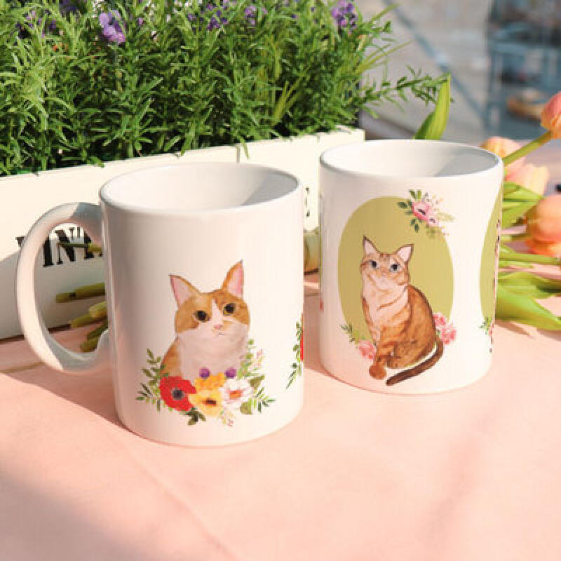 

pa374-Design Mug 2p-If you re happy, meow 2