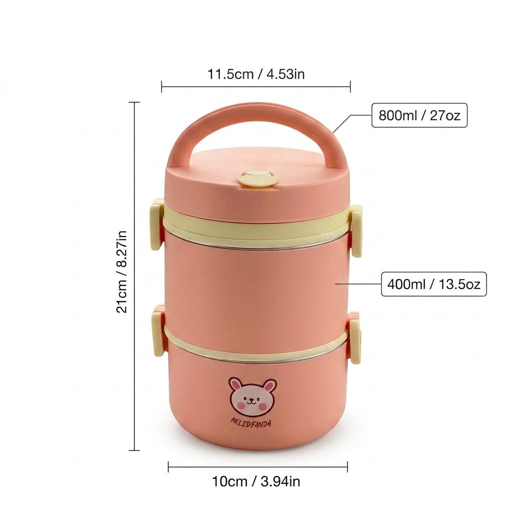 Microwave Safe 304 Stainless Steel Bento Box Thermal Lunch Box Portable Leakproof Insulated Kids Food Container Stackable