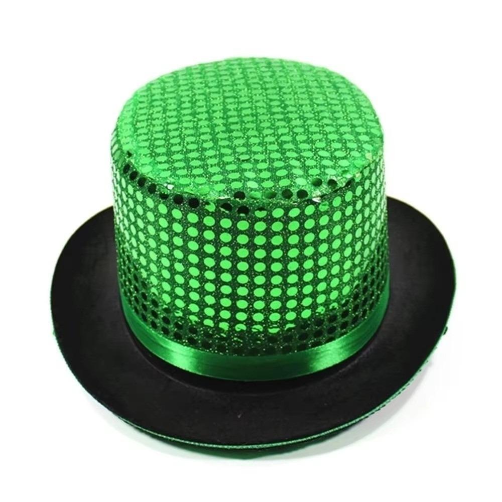 Sequined Glitter Top Hat British Style Multicolor Glittering Magician Hat Durable Lightweight Polyester Bowler Jazz Hat