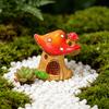 Micro Landscape Ornaments Resin Mushroom House Fairy Garden Miniature Village Cottage for Succulents Bonsai Moss Terrarium Plant Pots Fish Tank