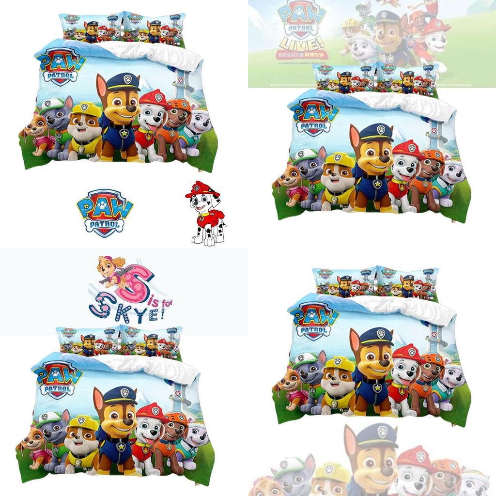 Povlečení Tlapková patrola Polyesterové ložní prádlo pro děti Obsahuje 1 povlak na polštář a 1 povlak na přikrývku Velikost 135x200cm