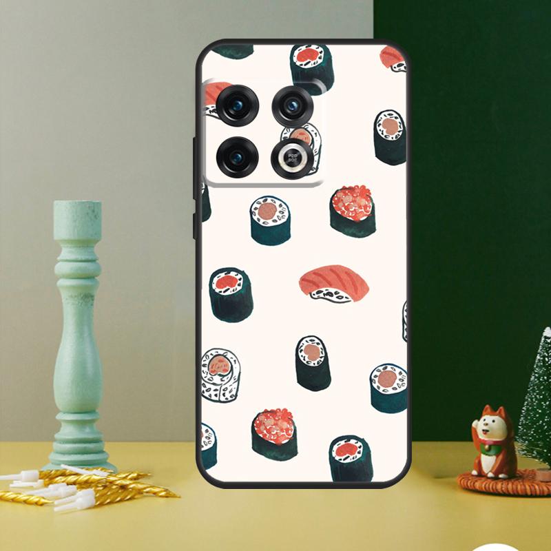 Kawaii Sushi Pattern Phone Case For OnePlus 13 13R 12 12R 11 9 10 Pro 8T 9RT 10T 10R Nord 4 CE 2 3 Lite N20 N30
