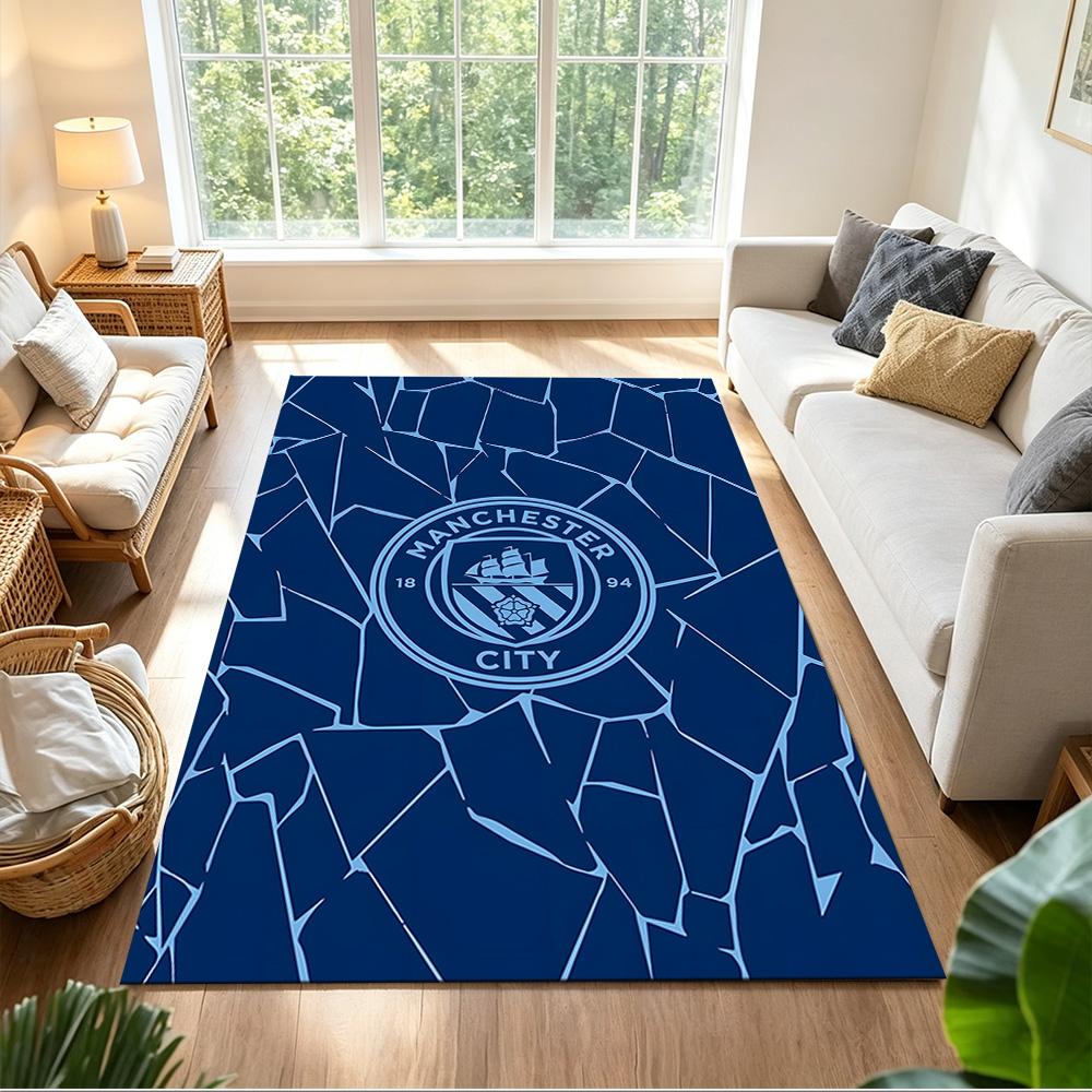 Manchester City Football Club Decorative Area Rug Soft Plush Non-slip Bottom Kitchen & Bathroom Use Fashionable Home Decor Perfect Gift