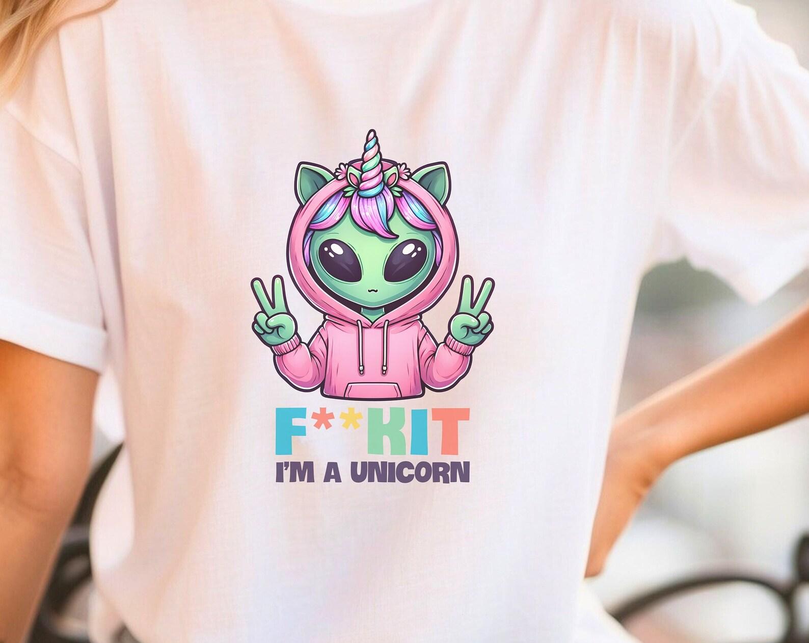 Funny Alien Unicorn Shirt: Irreverent Unisex Tee 3XL