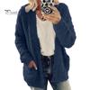 Thicken Women Winter Coat Plush Solid Color Long Sleeves Cozy Lady Keep Warm Cardigan Plus Size Single-breasted for Outdoor