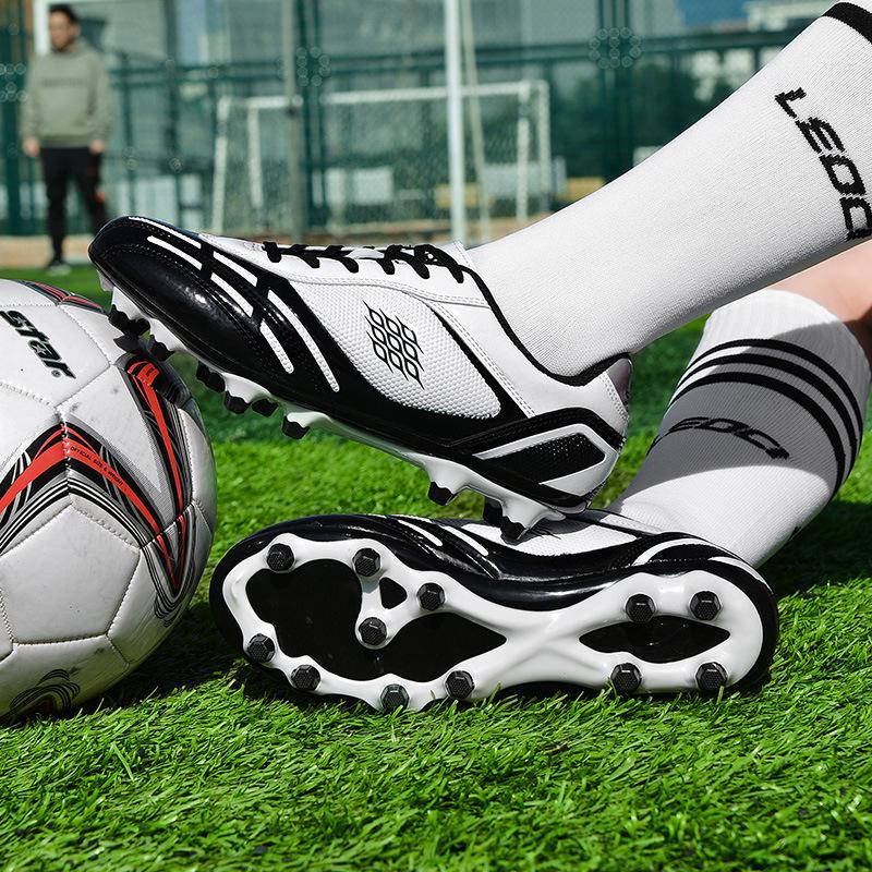 Children's leather feet women's nail shoes new youth football shoes male students broken training artificial turf price