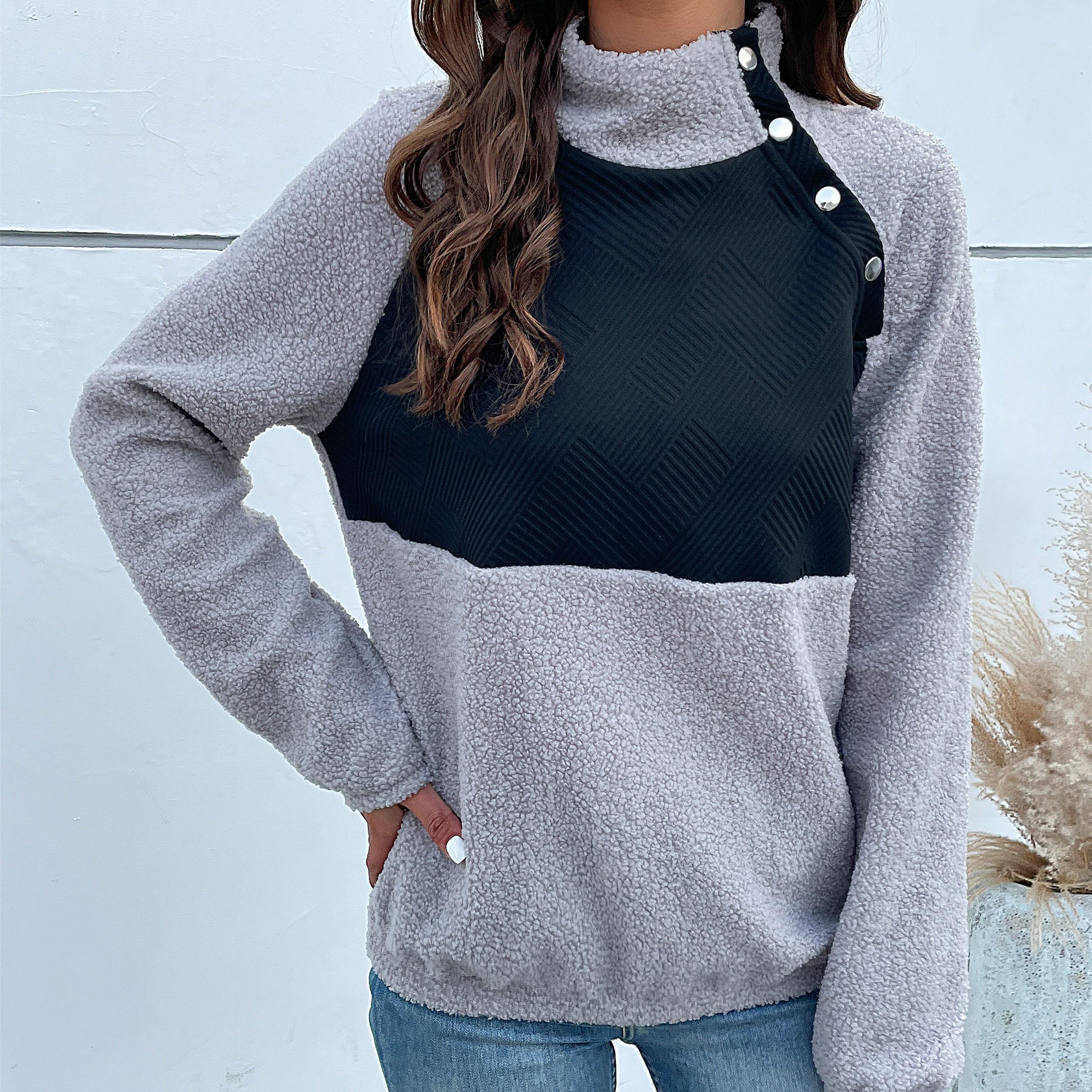 

YYFS женские модные повседневные осенне-зимние свитера с длинными рукавами XL светло-серый