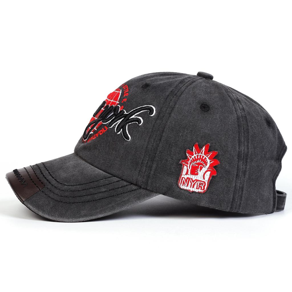 Retro men's and women's adjustable baseball caps for spring and summer, embroidered duckbill caps with letters, versatile for co