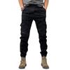 Spring Fall Men Cargo Pants Drawstring Waist Multi Pockets Ankle-banded Solid Color Sport Trousers Daily Wear Outdoor Training Exercise Trousers