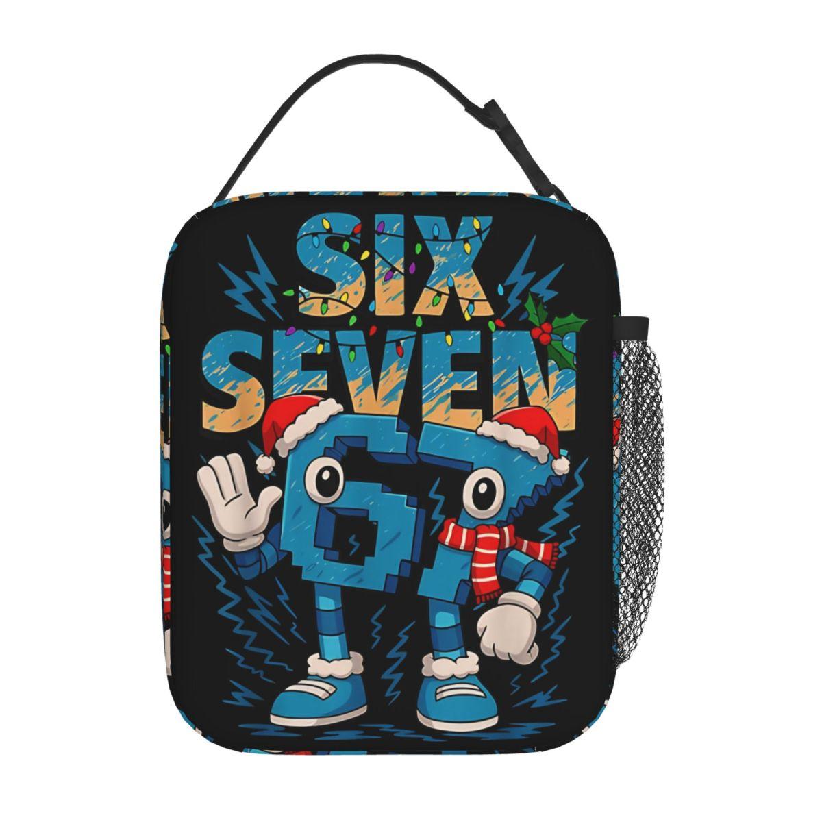 67 Zes Zeven 6-7 Grappige Italiaanse Brainrot Thermisch Geïsoleerde Lunchtas voor School Draagbare Voedseltas Thermische Koeler Lunchboxen One Size