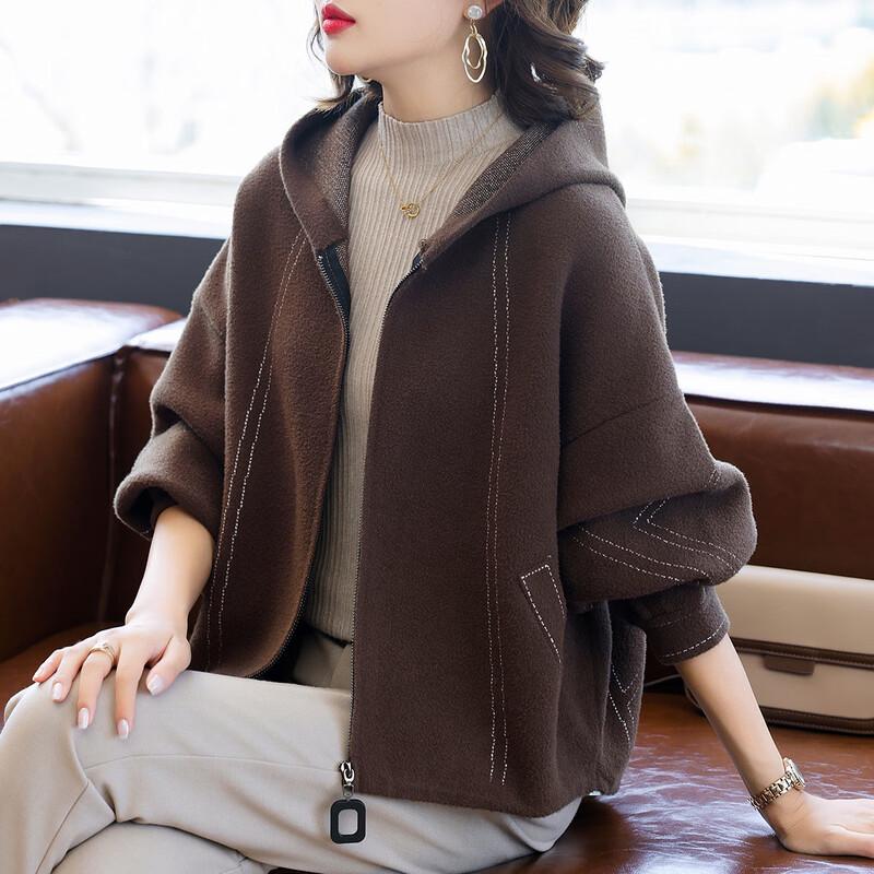 QianLian Women's Autumn/Winter Fashion Knit Baseball Jacket