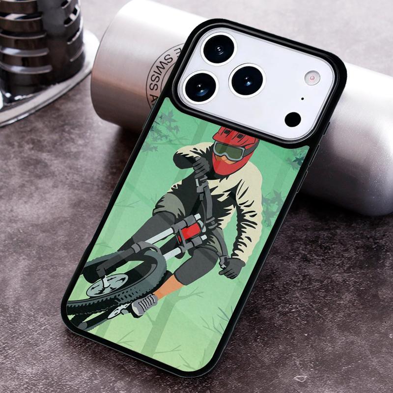 Mountain Biking MTB Phone Case for iPhone 17 16 15 Pro Max Air 14 13 12 11 Plus Shockproof Capa Cover