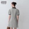 Teenie Weenie Women's Striped V-Neck Knit Polo Dress