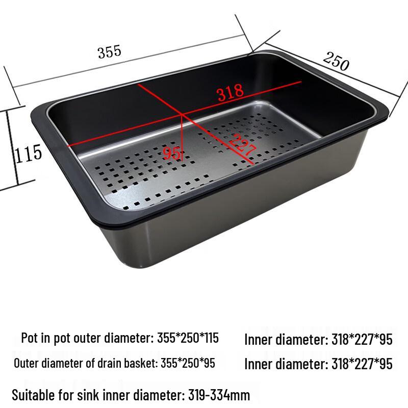 

Stackable Nano Black 304 Stainless Steel Kitchen Sink Drain Basket