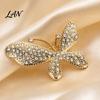 Elegant Butterfly Jewelry Rhinestone Brooch for Women, Shape Lapel Pin Non-fading Clip, Sweater Cardigan Coat Suit Scarf Accessories Long-lasting