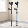 Blue & Pink Shock-Absorbing Spring Elbow Crutch: Foldable Aluminum Rehabilitation Walking Aid