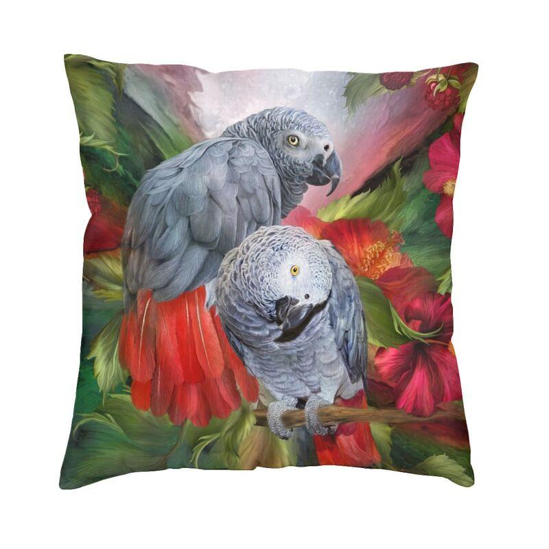 Cute Tropical Parrots Birds Cushion Covers 45X45 Soft Psittacine Throw Pillow Case For Sofa Square Pillowcase Home Decorative