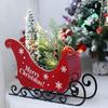 Wrought Iron Sleigh Car Ornament Durable Reusable Christmas Sleigh Ornament Unique Santa Claus Sled Figurine Living Room