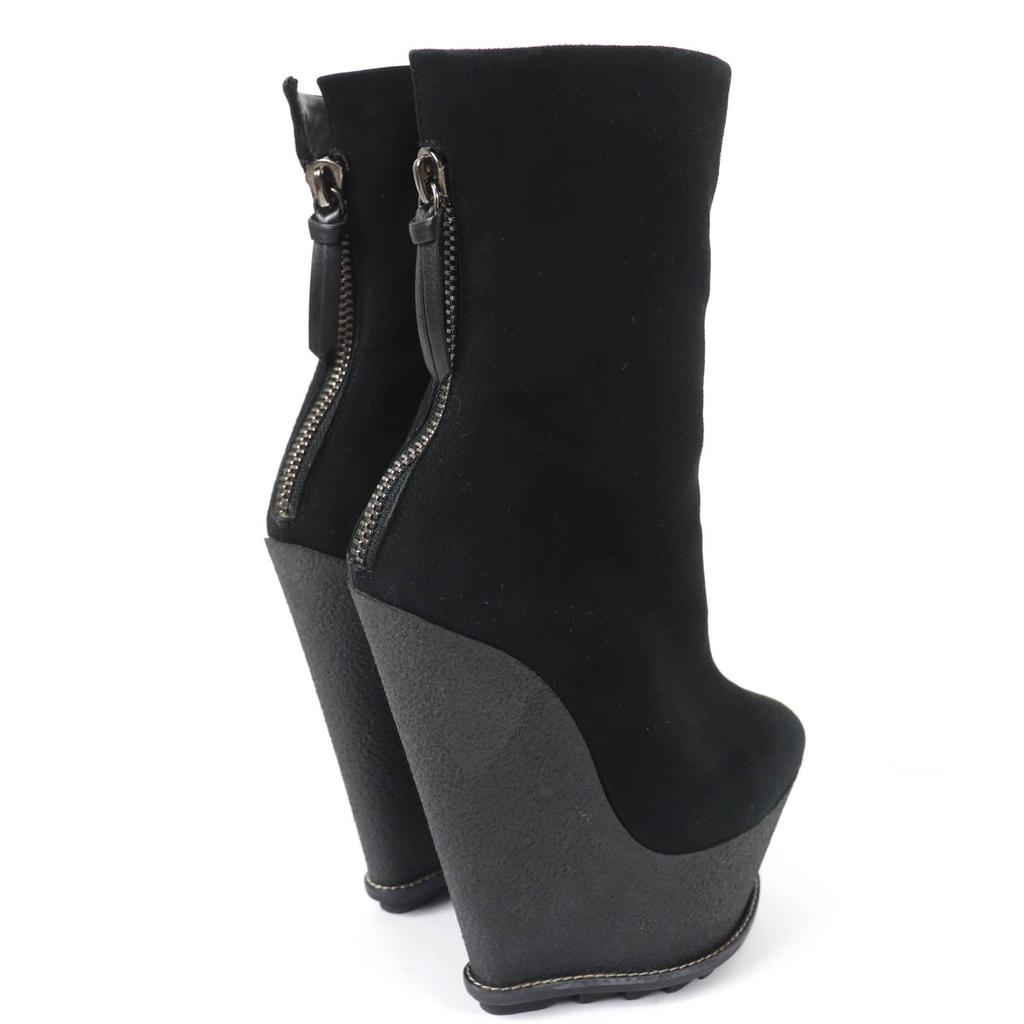 Excellent GIUSEPPE ZANOTTI Ankle boots Wedge sole black Suede leather Women 35 Used