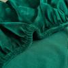 Bottle Green Velvet Elastic Wingback Armchair Cover [22E8]