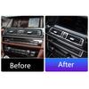 Car Styling Console Multimedia AC CD Panel Decoration Frame Cover Trim Strip Sticker For BMW 5 Series F10 Interior Accessories