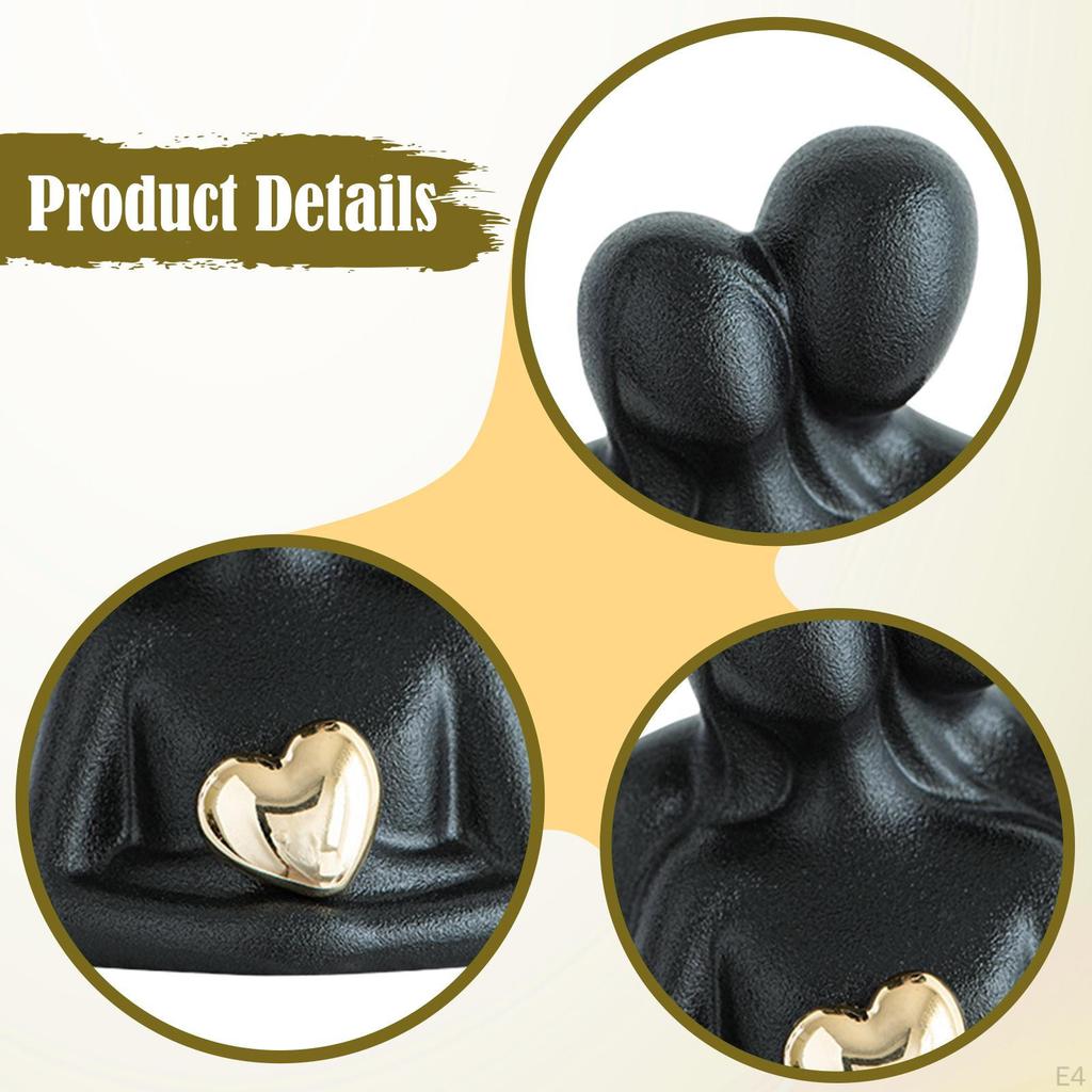 Couple Statue Abstract Sculpture Lover Figurine Desktop Ornament for Office Fireplace
