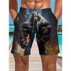 Fashionable Comfortable Plus Size Drawstring Loose 3D Shorts Men Creative Fun Colorful Summer Leisure Holiday Cool Daily Versatile Shorts