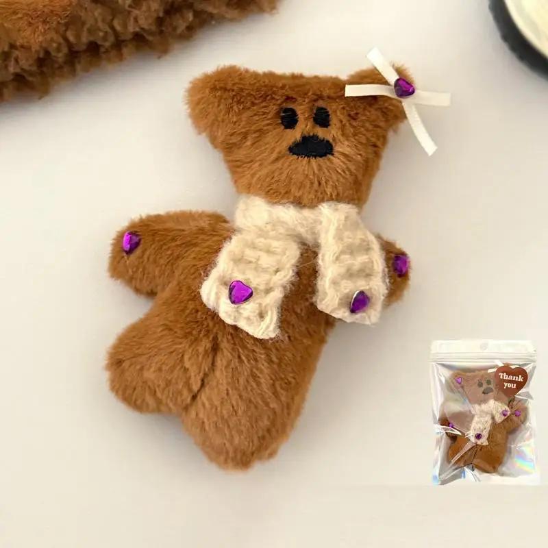 Niedliche Kleine Bär Plüsch Haarspange Cartoon Stofftier Haarspange Süße Ponyclips Mädchenhafte Herbst- und Winter-Haaraccessoires