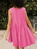 2024 Women's Casual Pleated Vest Dress with Pockets