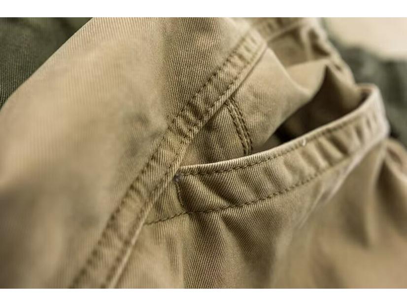 American Retro Khaki Cargo Shorts - Mid-Length, Elastic Waist, Casual Drawstring, Trendy Men's Summer Pants