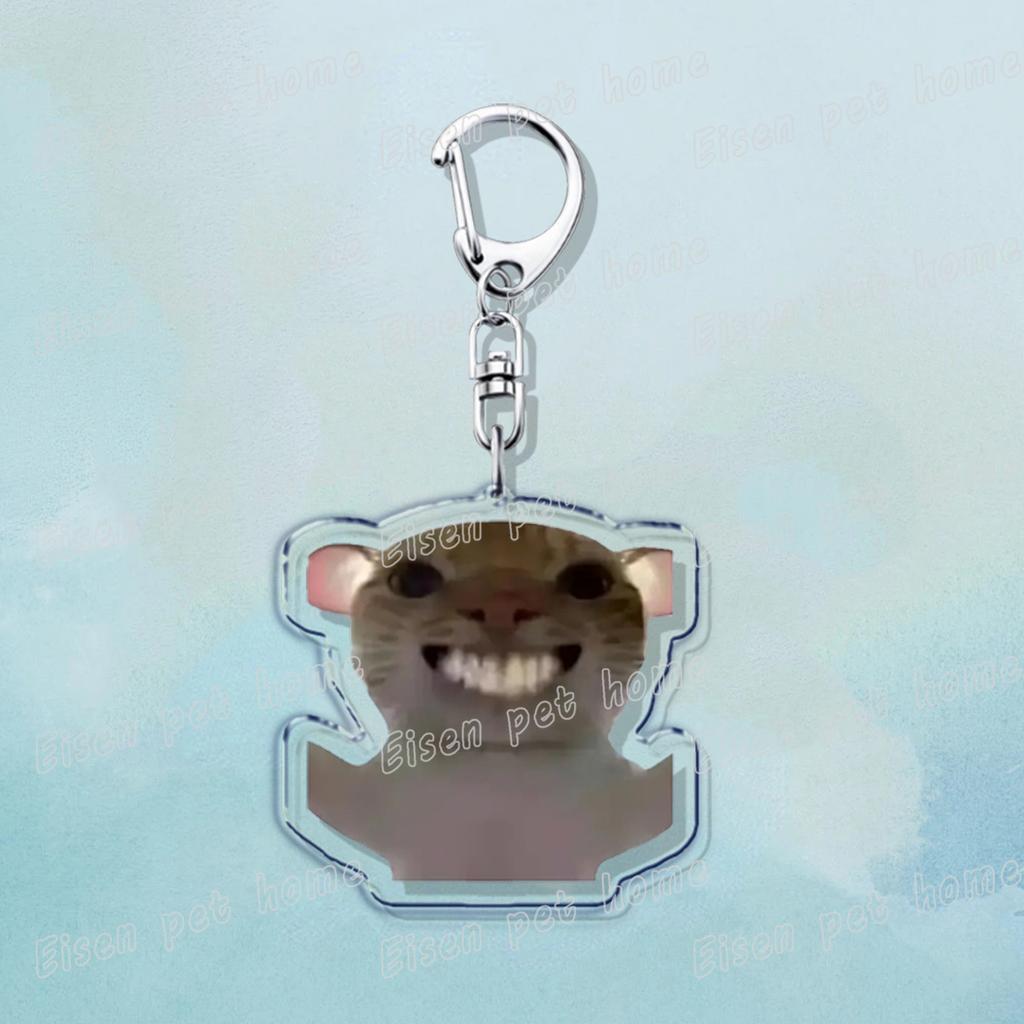 Beliebte Niedliche Katze Lustige Schlüsselanhänger für Zubehör Tasche Haustier Katzenliebhaber Meme Miau Schlüsselanhänger Ring Schmuck Fans Geschenke Schlüsselanhänger