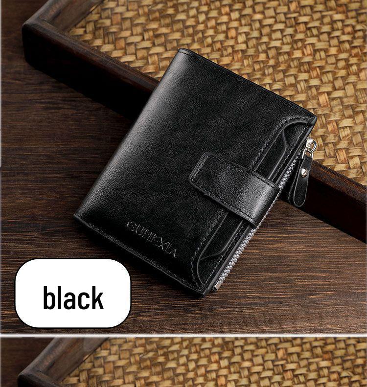 Men's Retro Short Wallet: Multifunctional, Large Capacity Card Holder & Driver's License Case