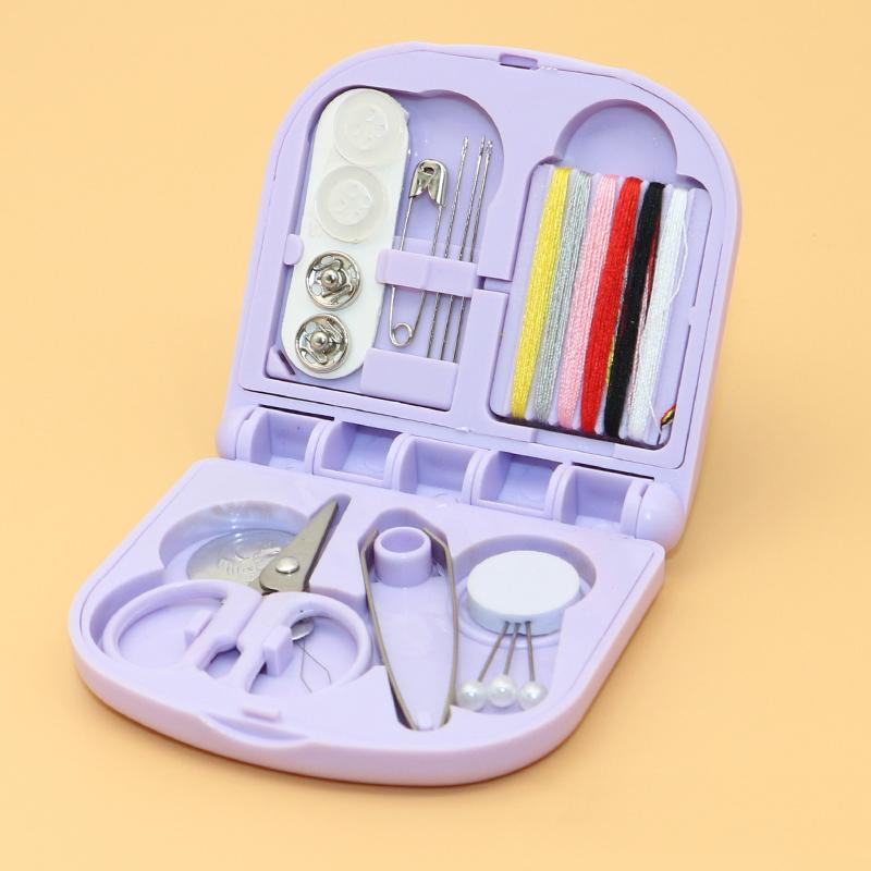 

Новый мини квадратный набор для шитья своими руками для дома и иголок и ниток фиолетовый