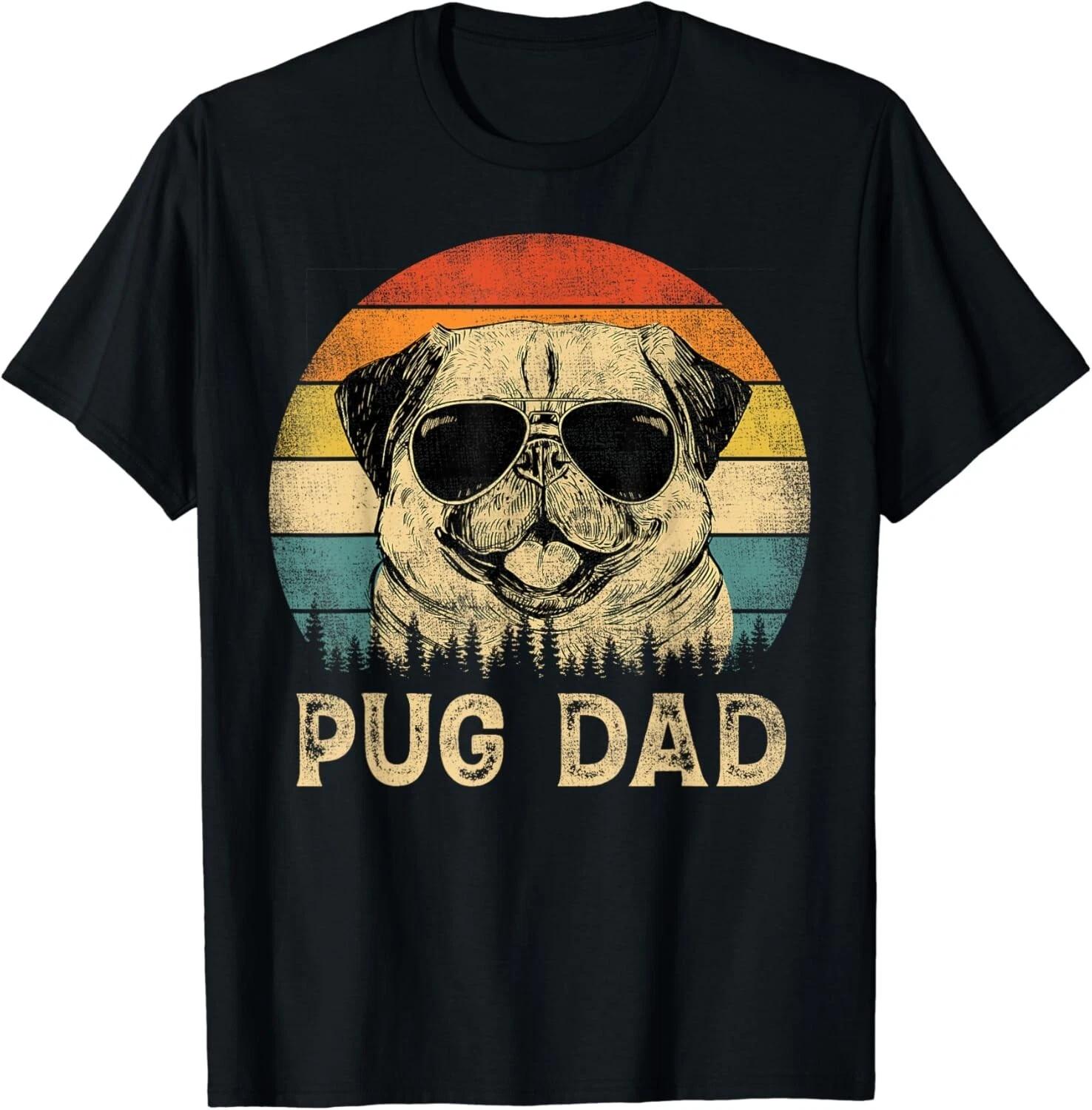 Vintage Pug Dad Dog Lovers Father_s Day Tee Gift Unisex T-Shirt 4XL