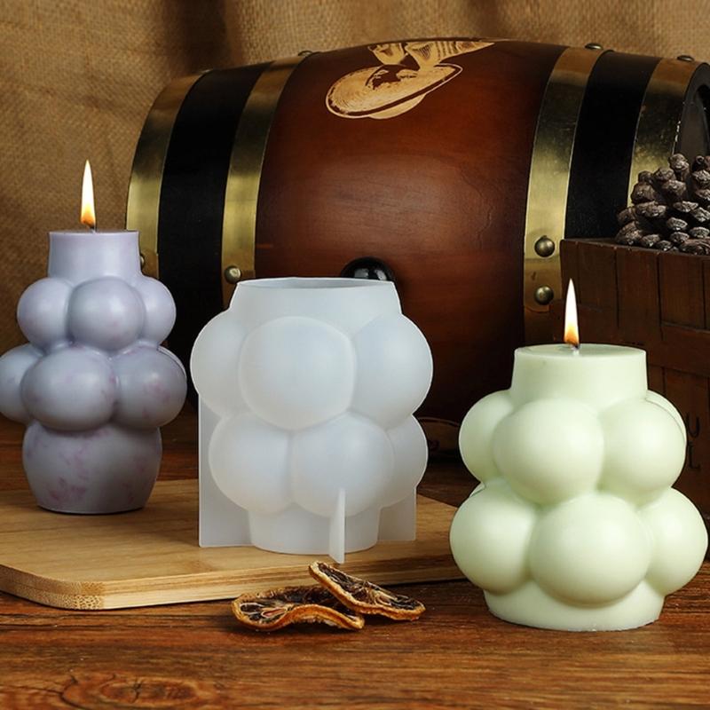 Silicone Candle Mold Grape Shape Geometric Resin Molds Suitable for Creative Homes Decoration and Handmade Gifts