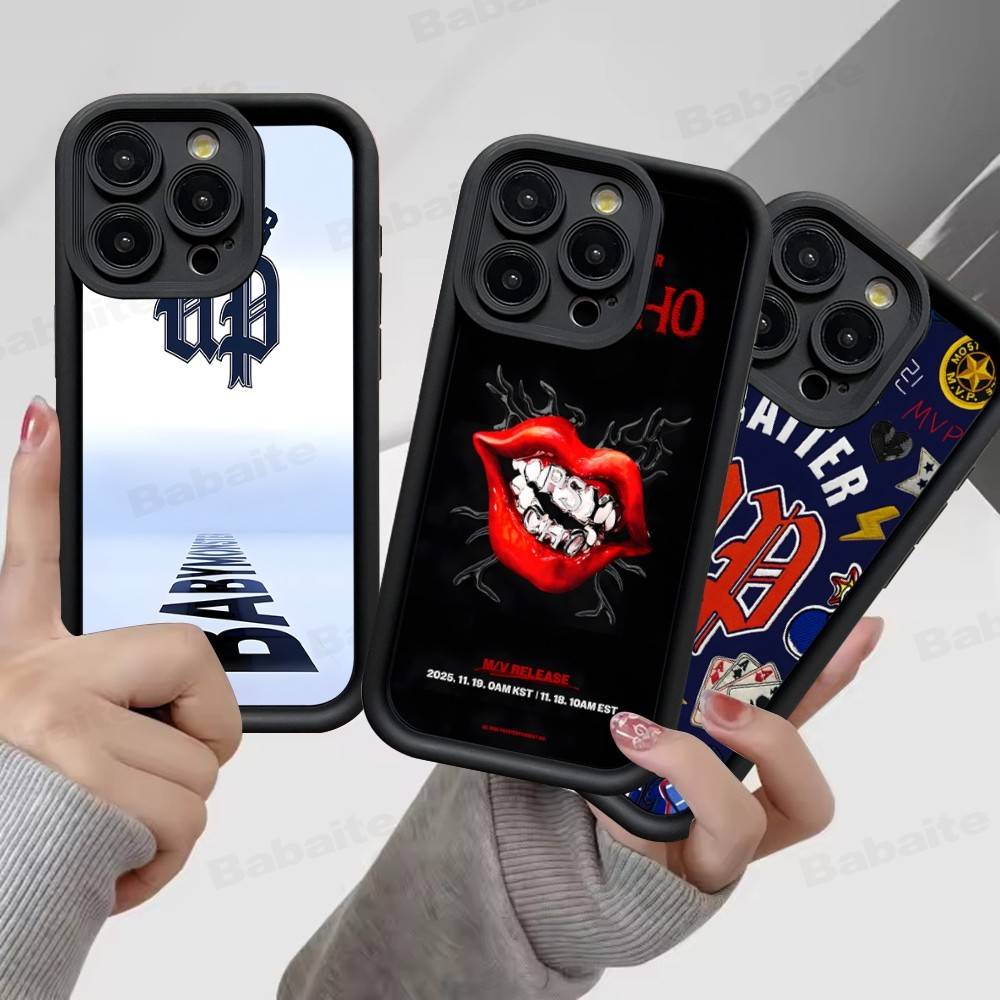 B-Baby M-Monster K-Kpop Phone Case iPhone 16 Plus 15 11 14 12 13 17 Pro Max Shockproof Soft Cover