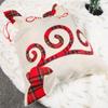 Large Christmas Gift Bag Plaid Applique Drawstring Pocket Candy Bag Christmas Handbag  Xmas