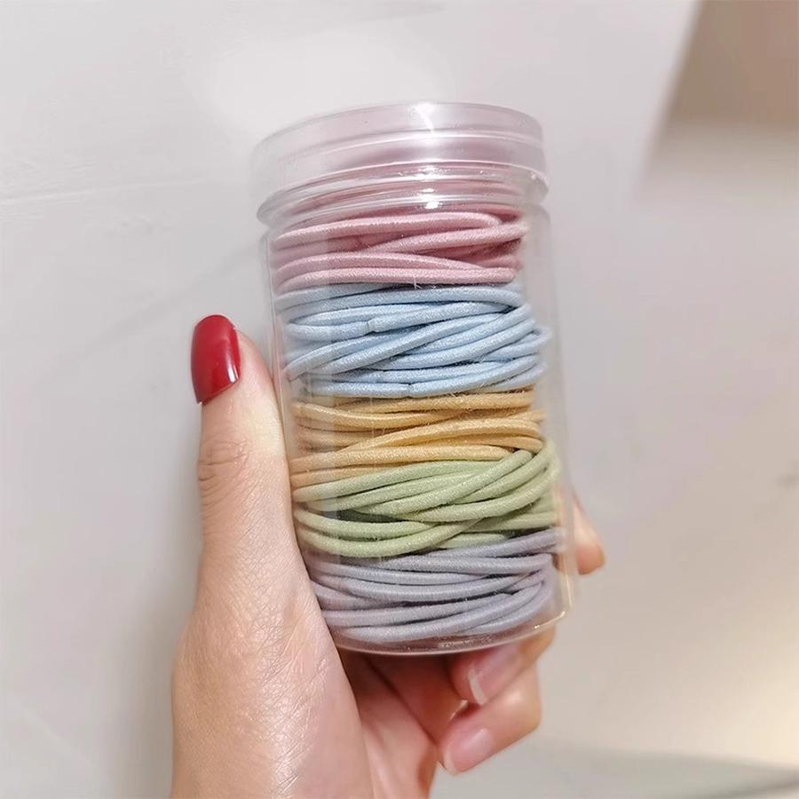 100 pieces of high elasticity rubber bands, colorful and simple hair ties, high elasticity rubber bands