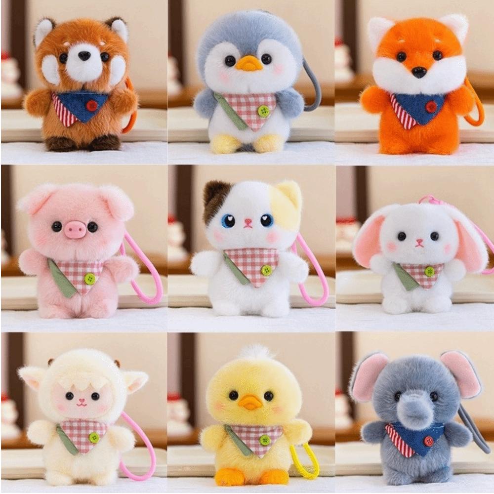 Dressed Cartoon Stuffed Doll Fluffy Plush Hanging Doll Amusing Plush Keychain Bag Ornament