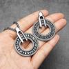 Viking Rune Carving Men Necklaces With Pendant Stainless Steel Jewelry For Male Women Punk Hip Hop Accessories Gifts