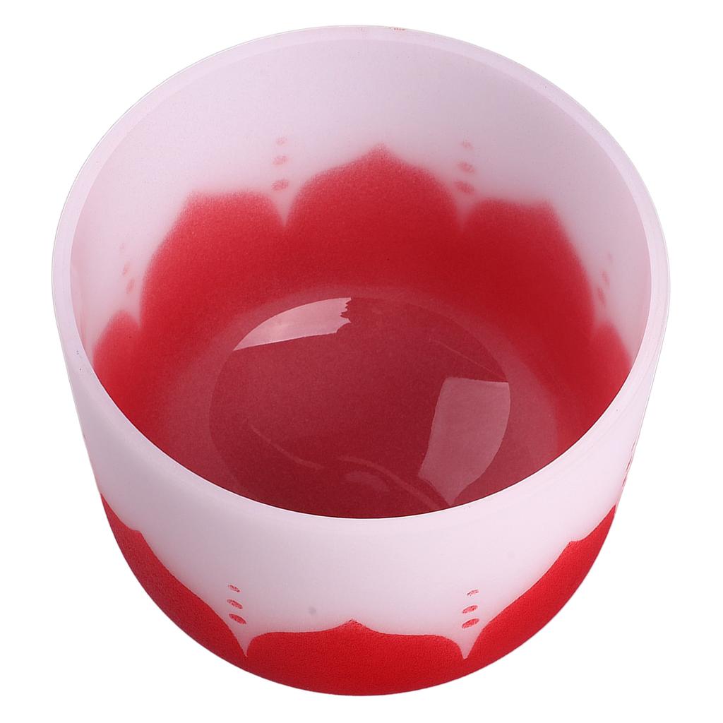 Crystal Singing Bowl Color Flower Pattern Matte Quartz Singing Bowl for Sound Healing Meditation