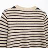 Spring 2025 Women's Round Neck Striped Knit Cardigan Sweater