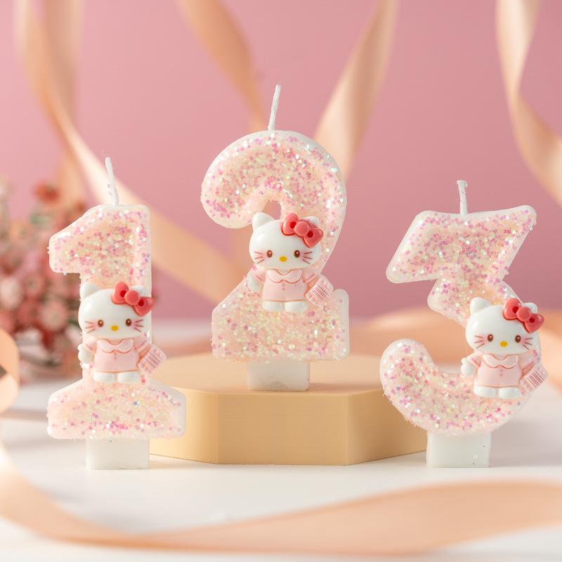 Cross-Border Cute Cartoon Cat Birthday Candle Cake Decorations - Handmade DIY Ornaments.