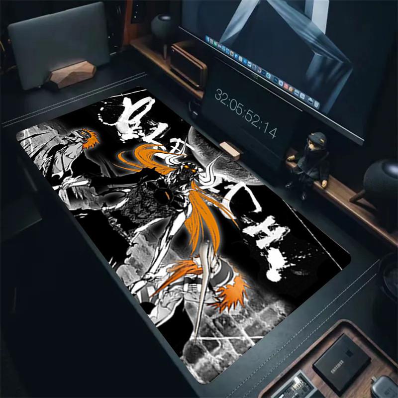 HD Anime Mauspads XXL Bleach Mauspads Kurosaki Ichigo Große Computer-Mausmatten Gummi Manga Schreibtischmatten 40x90CM Große Laptop-Matten