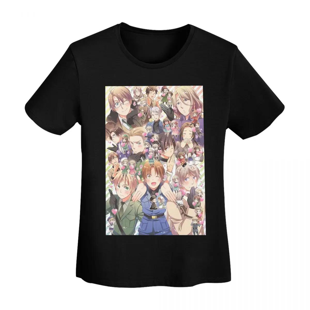

Hetalia Group World Stars TShirt Women Short Sleeve T Shirts ONeck Clothes Cotton Summer Tees Streetwear 4XL