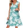 Women's Casual Fashion Breathable V-neck Vest With Pockets Floral Holiday Dress