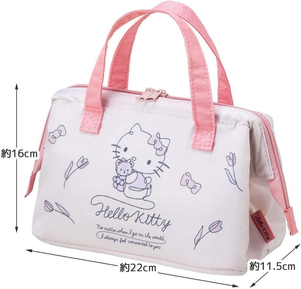 Skater Insulated Clasp Lunch Bag with Hello Kitty Line Design and Sanrio Design (KGA1-A)