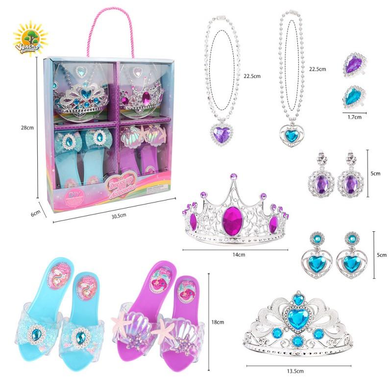Girls Dress-Up Jewelry Box Set With Interchangeable Accessories 4-6 Olds Princess Play Toy
