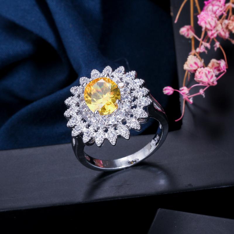 Ladies' Hand Jewelry, Trendy And Exquisite Zircon Ring Ring.