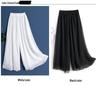 Black Double Layer Wide Leg Chiffon Pants - Ancient Style Dancewear for Spring, Summer, Autumn